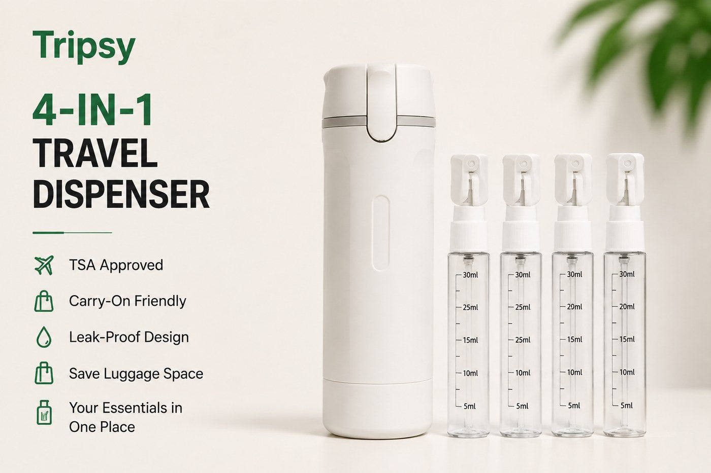 Tripsy™ 4-in-1 Travel Dispenser